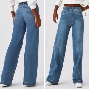 Spanx Seamed Front Wide Leg Jeans Vintage Indigo M Tall